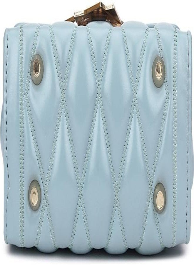 KRIFTY Cross Body Sling Bag for Women with Gold Chain (Bluee) - Image 4